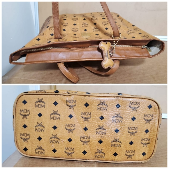 Authentic MCM Cognac Visetos Tote Bag - Picture 8 of 10